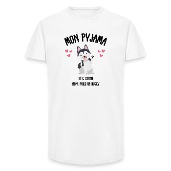 Funny Husky Dog Pajamas - Long Fit Men's T-Shirt - white - Front - AI Model Male 185 light (185cm)