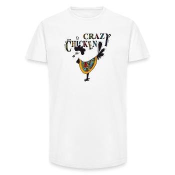Chicken Fans - Rooster - Rooster - Silk Chicken - Organic - Long Fit Men's T-Shirt - white - Front - AI Model Male 185 light (185cm)
