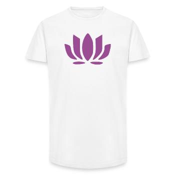 Lotus Flower Lotus Flower Violet Flower Flower Yoga - Long Fit Men's T-Shirt - white - Front - AI Model Male 185 light (185cm)
