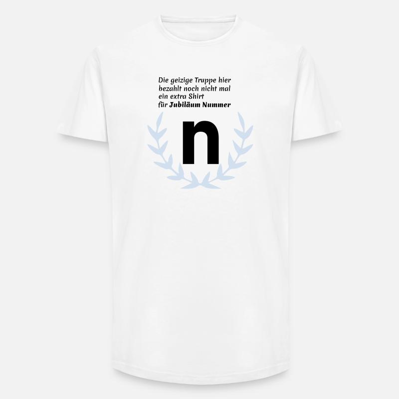 Jubilaeum N - Long Fit Männer T-Shirt - Weiß