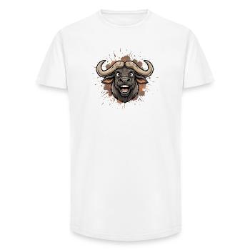 Wild cop cartoon with paint splash - Long Fit Men's T-Shirt - white - Front - AI Model Male 185 light (185cm)