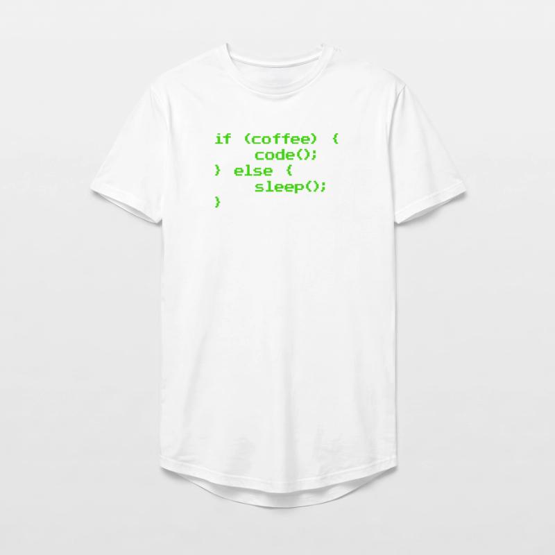 Kein Kaffee Kein Code Programmierer Informatiker Long Fit Männer T-Shirt