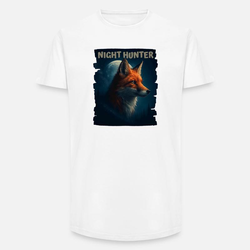 Ræv i Natteskoven - Long fit herre T-shirt - hvid