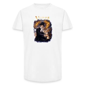 Verdi Piano Storm - Long Fit Men's T-Shirt - white - Front - AI Model Male 185 light (185cm)