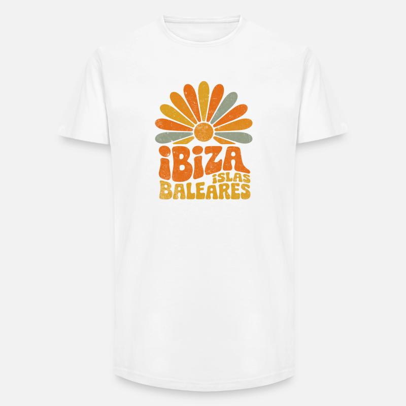 Ibiza Balearene Sollogo - T-skjorte herre med lang passform - hvit