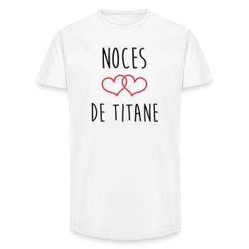 Noces de Titane 72 ans de mariage - T-shirt coupe longue homme - blanc - Devant - AI Model Male 185 light (185cm)