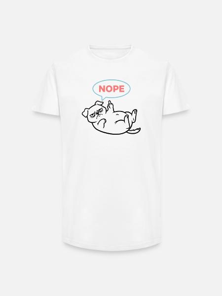 Mops Hund Comic Bunt Outline - Long Fit Männer T-Shirt - Weiß