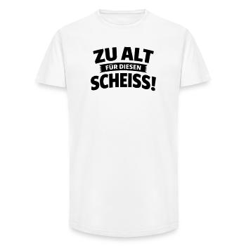 trop vieux pour ces conneries - T-shirt coupe longue homme - blanc - Devant - AI Model Male 185 light (185cm)