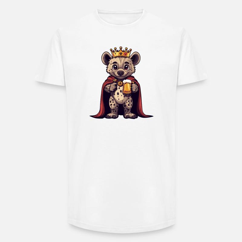 Hyäne Bier König - Long Fit Männer T-Shirt - Weiß