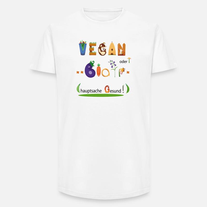 Vegan oder Bio - Long Fit Männer T-Shirt - Weiß
