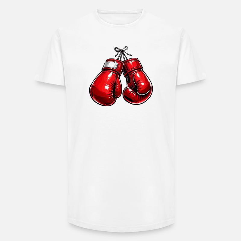 Boxning - T-shirt herr med lång passform - vit