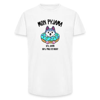Lustige Husky-Hundepyjamas - Long Fit Männer T-Shirt - Weiß - Vorne - AI Model Male 185 light (185cm)