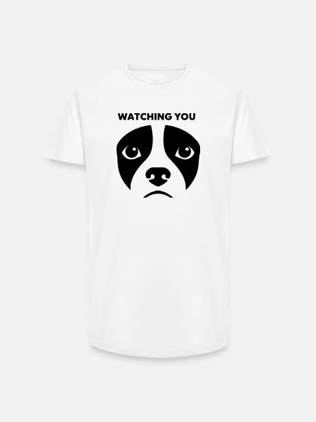 Dog View Watching You Saying - Long Fit Men's T-Shirt - white