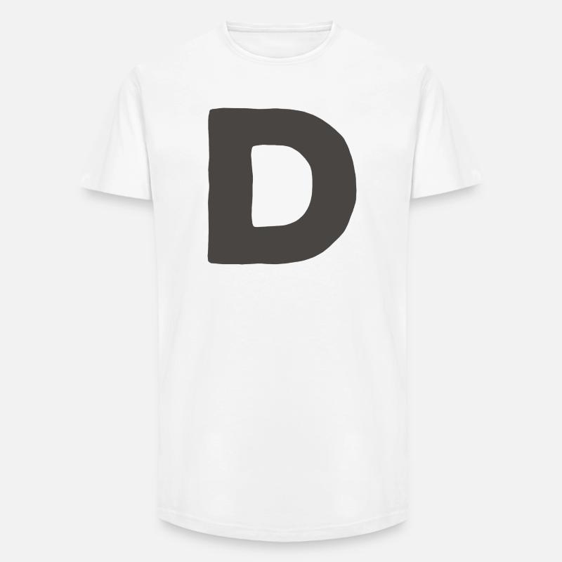 Minimalbuchstabe D Fett Monogramm-Typografie - Long Fit Männer T-Shirt - Weiß