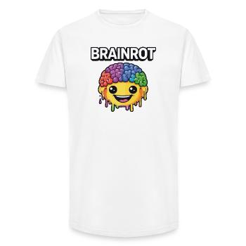 Brainrot Rainbow Smile - Long Fit Men's T-Shirt - white - Front - AI Model Male 185 light (185cm)