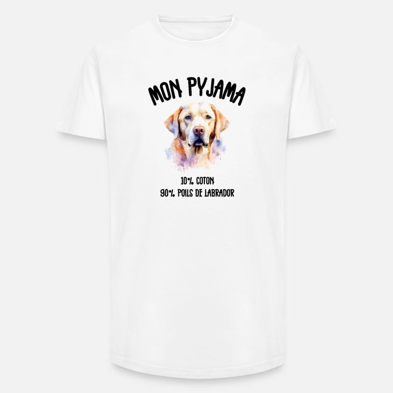 Labrador-Hunde-Pyjama-Humor - Long Fit Männer T-Shirt - Weiß