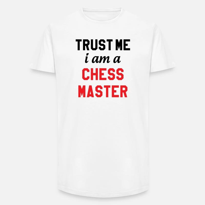 Maître de l'Échiquier Chess Master Pro - T-shirt coupe longue homme - blanc