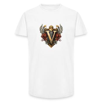 V Buchstabe Name Krone - Long Fit Männer T-Shirt - Weiß - Vorne - AI Model Male 185 light (185cm)