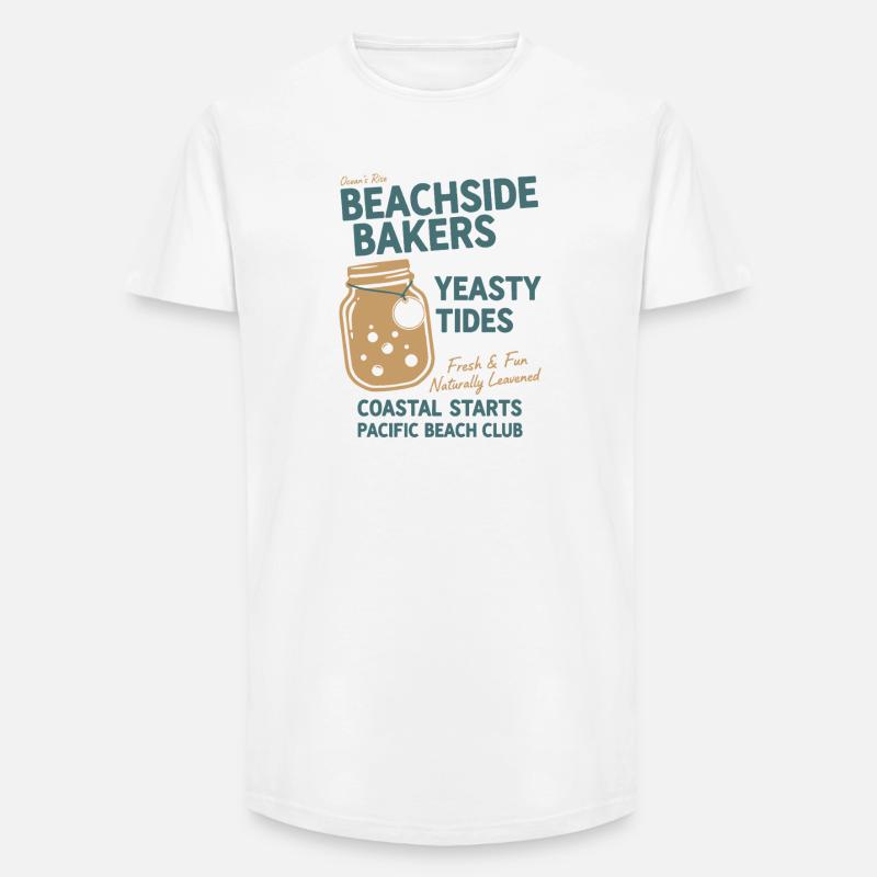 Sauerteig Brot Backen Ästhetik Design  - Long Fit Männer T-Shirt - Weiß