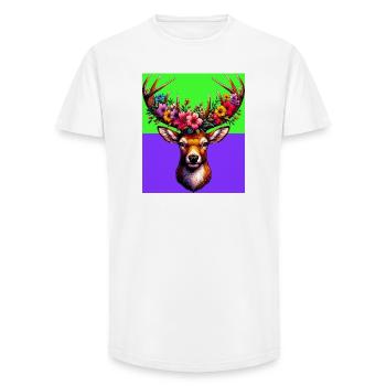 Deer - Long Fit Men's T-Shirt - white - Front - AI Model Male 185 light (185cm)