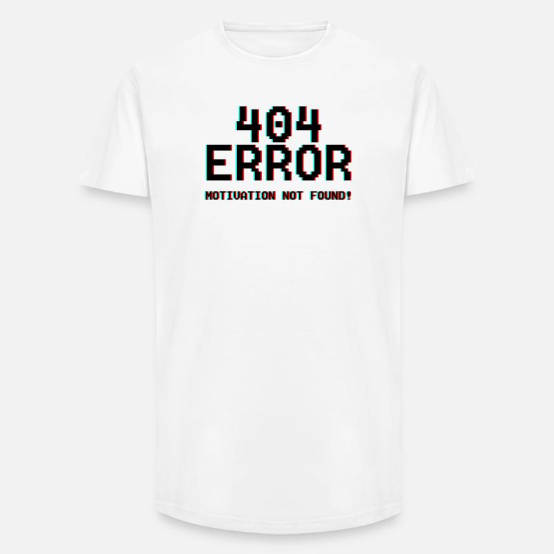 Not Found Glitch Neon 404 - Long Fit Männer T-Shirt - Weiß