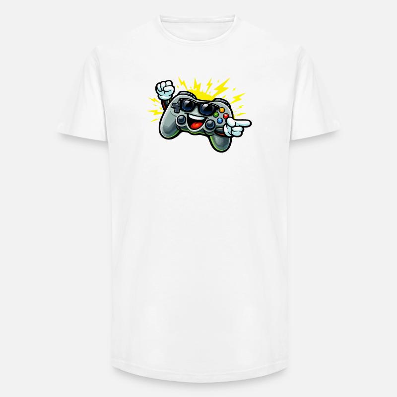Retro Controller Spaß - Long Fit Männer T-Shirt - Weiß