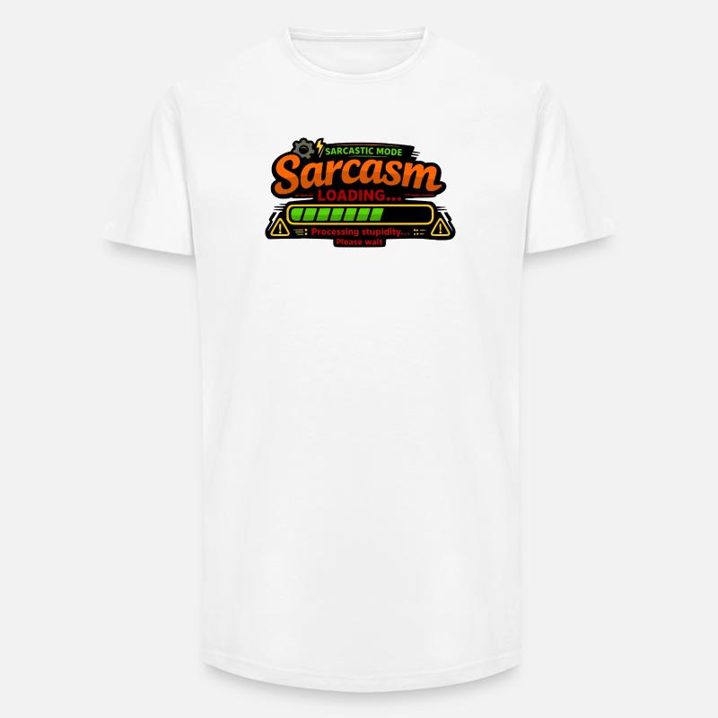 Sarcasm Loading – Processing Stupidity - Long Fit Männer T-Shirt - Weiß