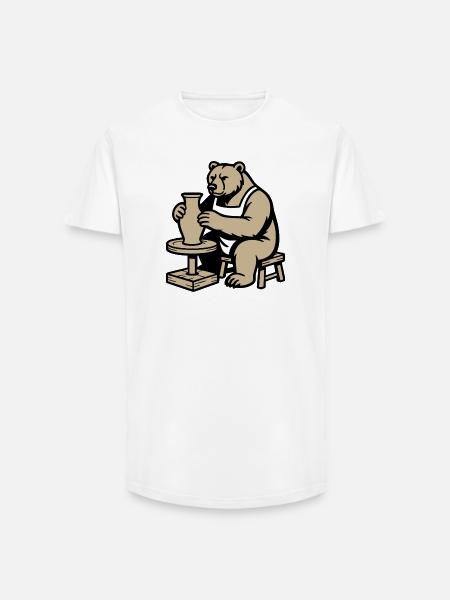 Steady Hands Grizzly — Master of Ceramics - Long Fit Men's T-Shirt - white