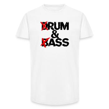 Drum & Bass / Rum & Ass Schlagzeuger Vintage-Musik - Long Fit Männer T-Shirt - Weiß - Vorne - AI Model Male 185 light (185cm)