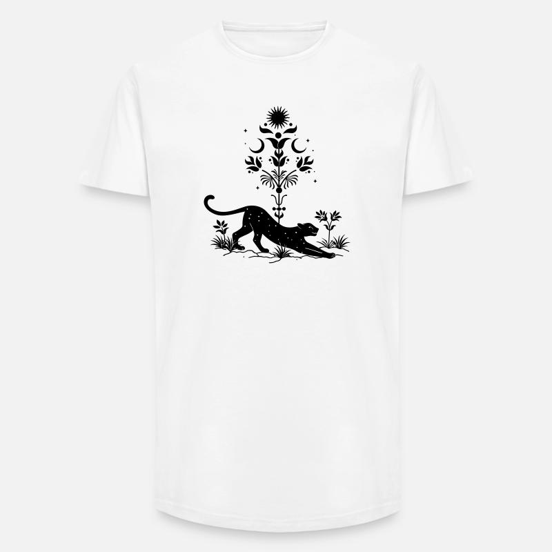Cosmic Leopard Boho - Long Fit Männer T-Shirt - Weiß
