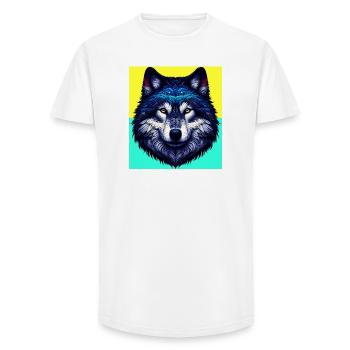 Wolf - Long Fit Men's T-Shirt - white - Front - AI Model Male 185 light (185cm)