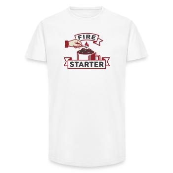 Feuerzünder: Ember Master - Long Fit Männer T-Shirt - Weiß - Vorne - AI Model Male 185 light (185cm)