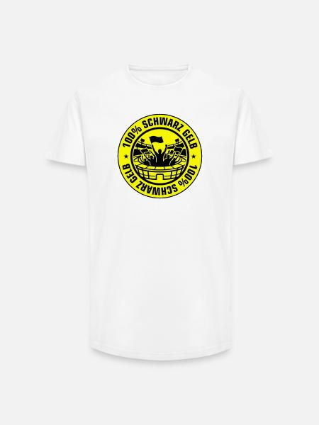 Schwarz Gelb Fans - Long Fit Männer T-Shirt - Weiß