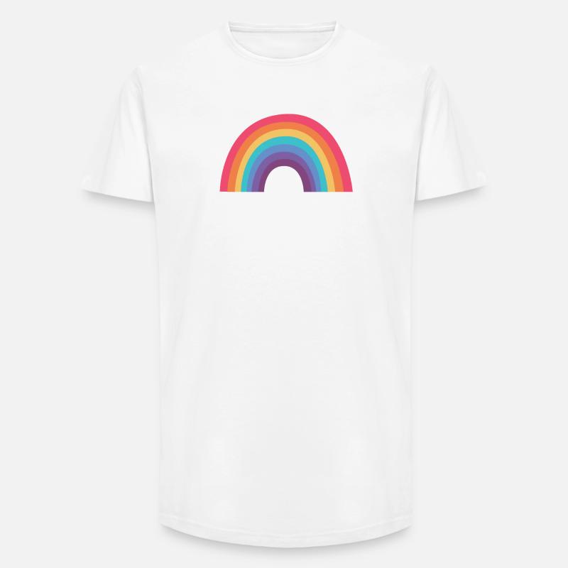 Regenbogenbogen - Long Fit Männer T-Shirt - Weiß