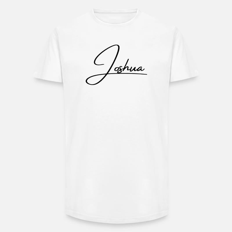 Joshua Name - Elegant Cursive Script - Long Fit Men's T-Shirt - white
