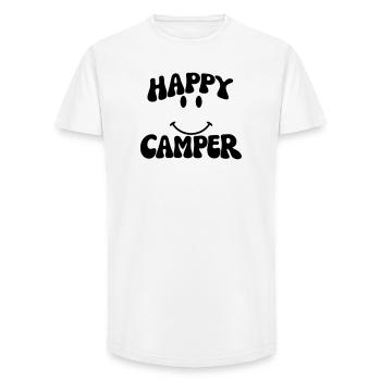Campeur heureux - T-shirt coupe longue homme - blanc - Devant - AI Model Male 185 light (185cm)