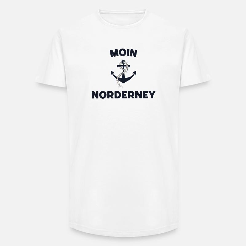 Moin Norderney – Maritimes Anker-Design - Long Fit Männer T-Shirt - Weiß