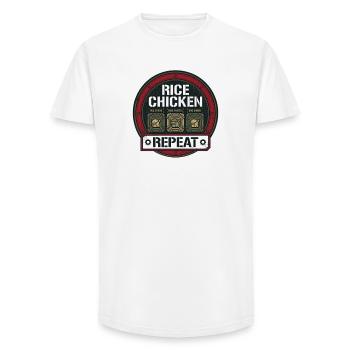 Schnittsaison Bei Reduziertem Kaloriendefizit - Long Fit Männer T-Shirt - Weiß - Vorne - AI Model Male 185 light (185cm)