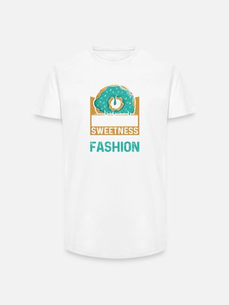 Restauration rapide en donuts - T-shirt coupe longue homme - blanc