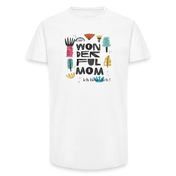 Wonderful mom - Long Fit Men's T-Shirt - white - Front - AI Model Male 185 light (185cm)