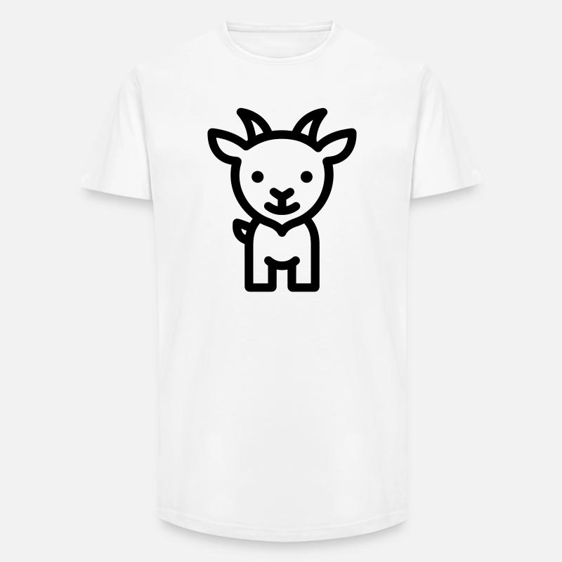 Ziege - Long Fit Männer T-Shirt - Weiß