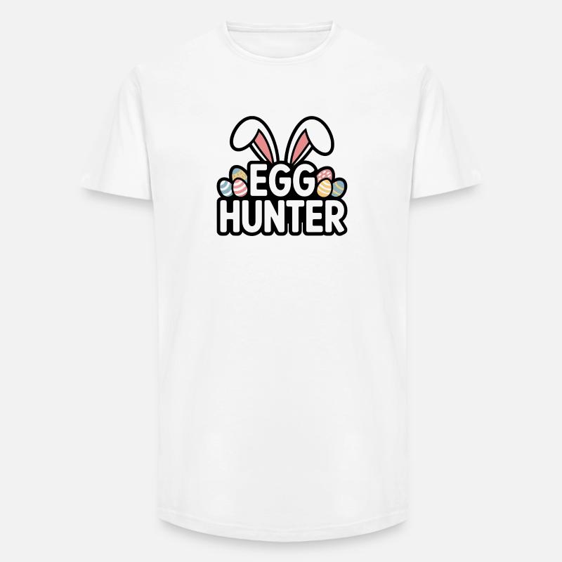 Egg Hunter Bunny – Easter Design - Long Fit Men's T-Shirt - white