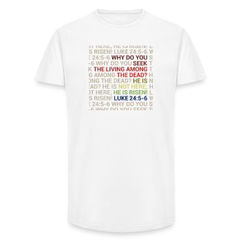 He is Risen - Long Fit Men's T-Shirt - white - Front - AI Model Male 185 light (185cm)
