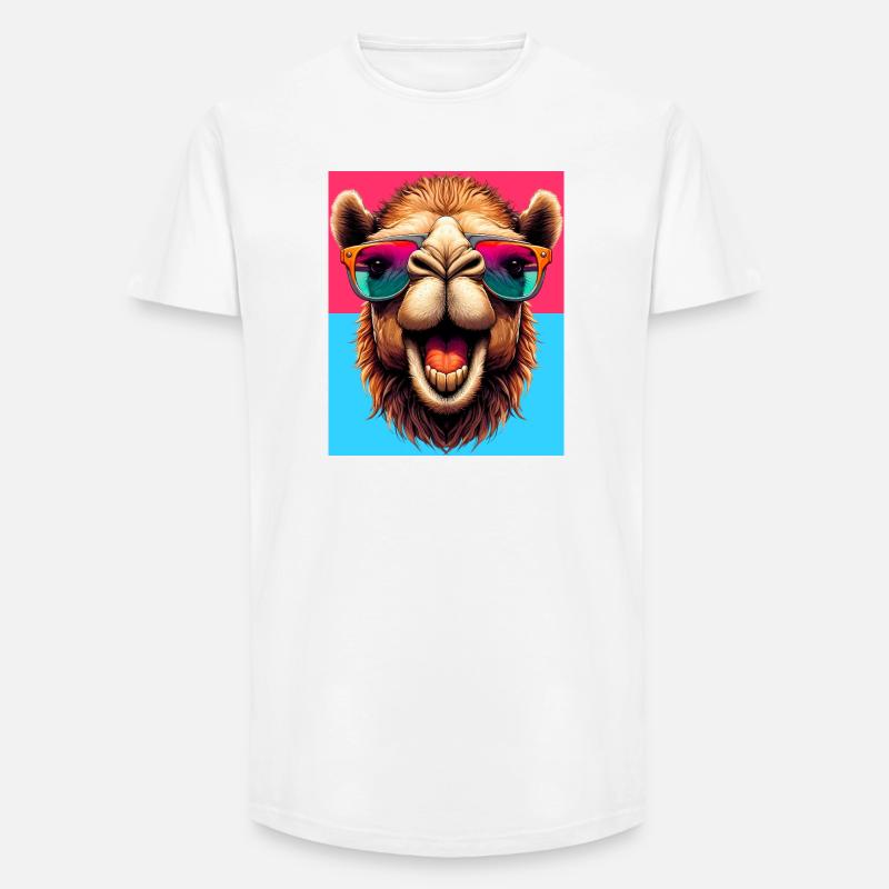 Kamel - Long Fit Männer T-Shirt - Weiß
