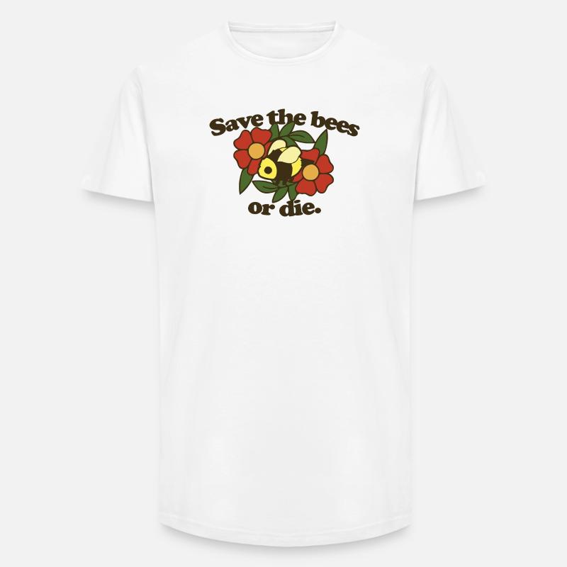 Rette die Bienen oder stirb - Long Fit Männer T-Shirt - Weiß