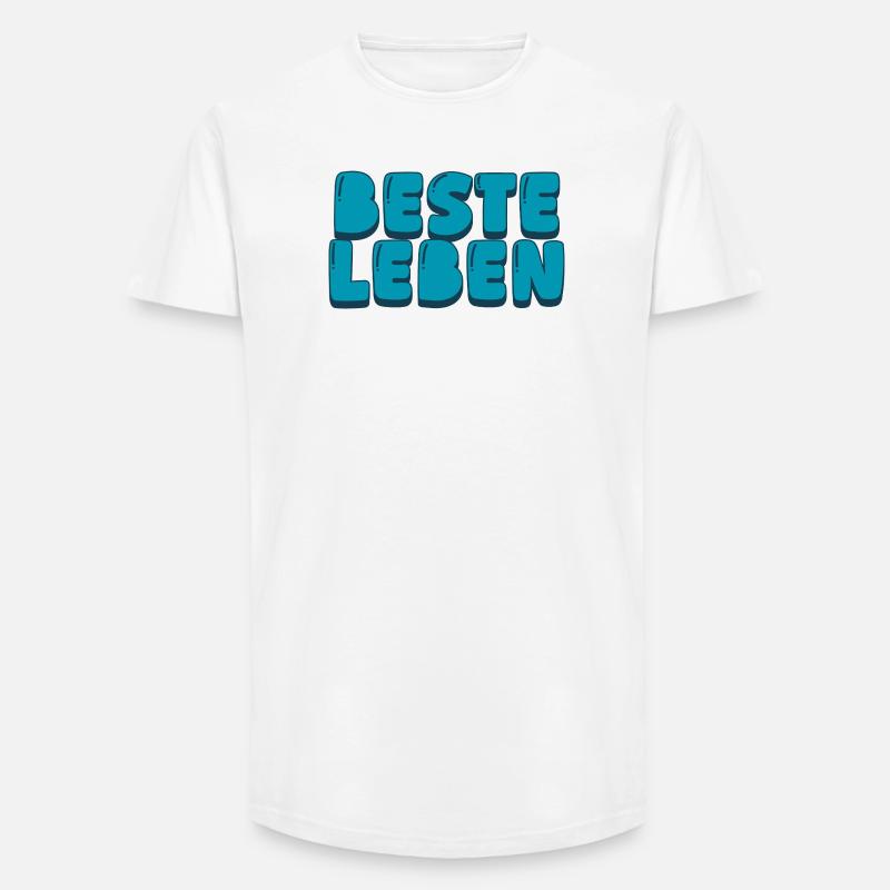 Beste Leben - Long Fit Männer T-Shirt - Weiß