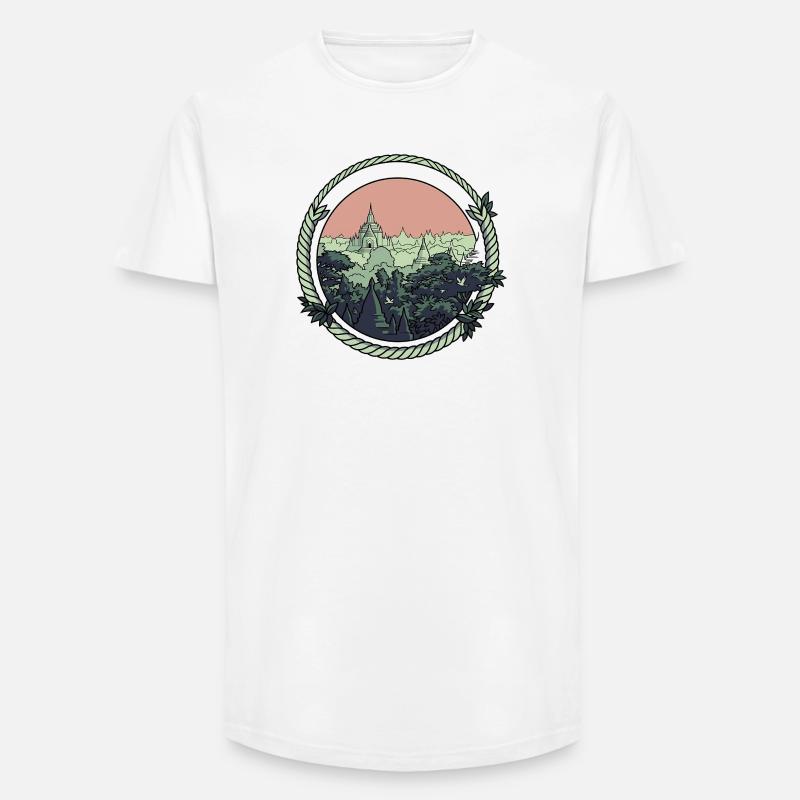 Pagode Comic-Style - Long Fit Männer T-Shirt - Weiß