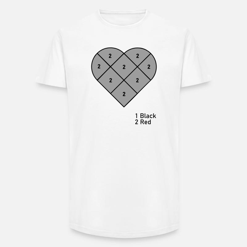 Hjerte efter Tal - Long fit herre T-shirt - hvid