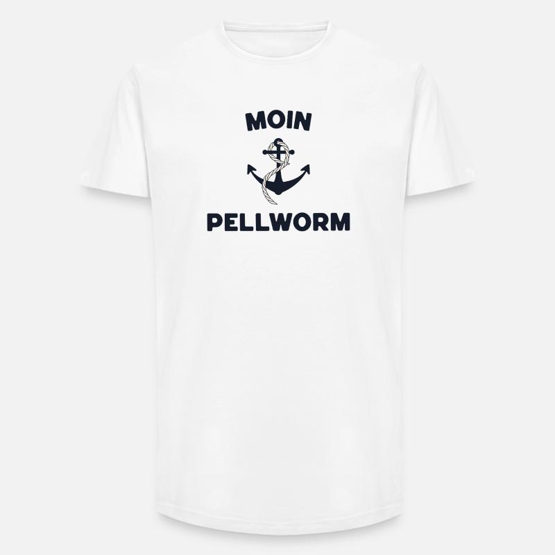 Moin Pellworm – Maritimes Anker-Design - Long Fit Männer T-Shirt - Weiß