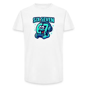 Six Seven Gamer Mascot Italian Brainrot Gaming - Long Fit Men's T-Shirt - white - Front - AI Model Male 185 light (185cm)